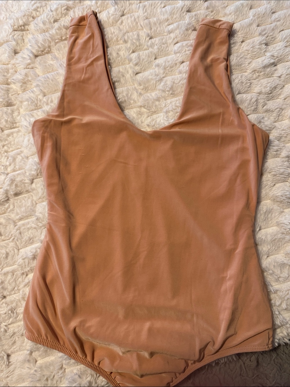 Scoop Neck Women's Tank Bodysuit — Clay